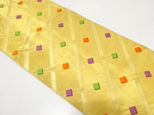 アンティーク　斜め格子に枡模様織り出し袋帯（材料）